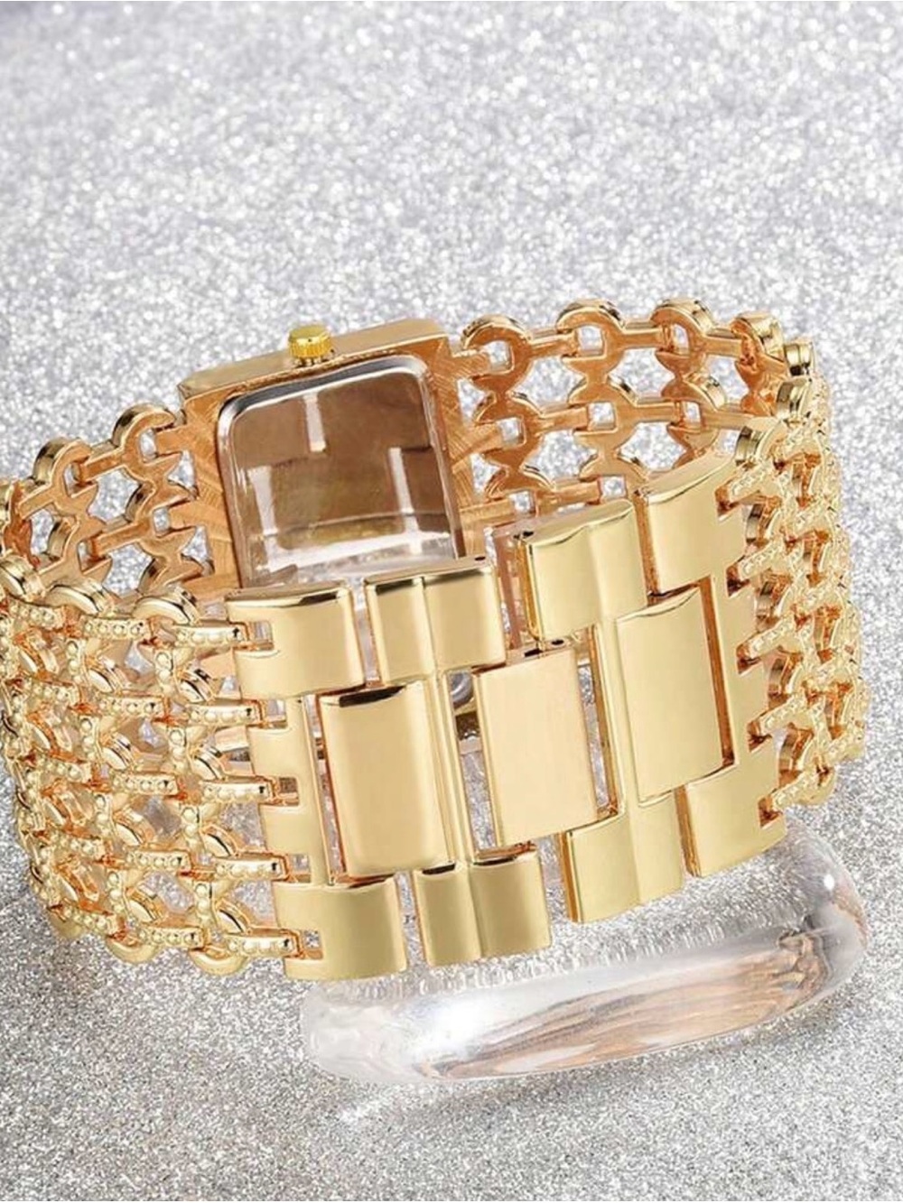 Gold Crystal-Trim Bracelet Watch for Women - Picture 7 of 9